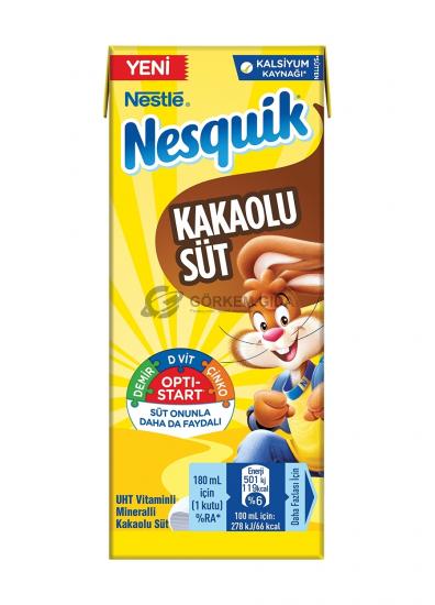Nestle Nesquik UHT Kakaolu Süt 180 ML. (KOLİ) 27 Adet | Toptan Nestle Nesquik Ürünleri Görkem Gıda